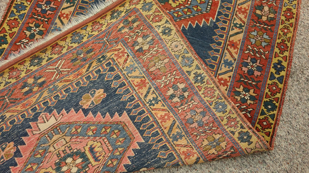 Semi Antique Persian Heriz Rug/Runner. Unsigned. Soiled, some wear. Measures 110" x 47". Shipping $ - Image 2 of 3