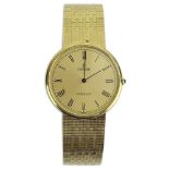 Men's Vintage Concord 14 Karat Yellow Gold Bracelet Watch with Quartz Movement. Case signed 14K.