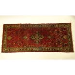 Semi Antique Persian Runner. Unsigned. Faded and in need of a cleaning. Measures 79" x 33".