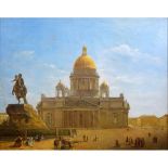 After: Maksim Nikiforovich Vorobiev, Russian (1787-1855) Oil on Canvas, St. Isaac's Cathedral and