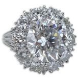 EGL Certified Approx. 12.0 Carat Diamond and 18 Karat White Gold Ring set in the center with an 8.57