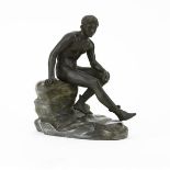 Vintage Bronze Sculpture on Marble Base "Mercury". Unsigned. Good condition. Measures 8" H. Shipping