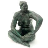 Armando Amaya, Mexican (1935) Bronze sculpture "Seated Woman" Signed Amaya 1984. Good condition.