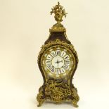 French 18th Century Bracket Clock. Figural bronze mounted, inlaid, porcelain dial, silk