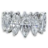 Approx. 15.0 Carat Marquise Cut Diamond and Platinum Eternity Band. Diamonds F-H color, VS1-SI1