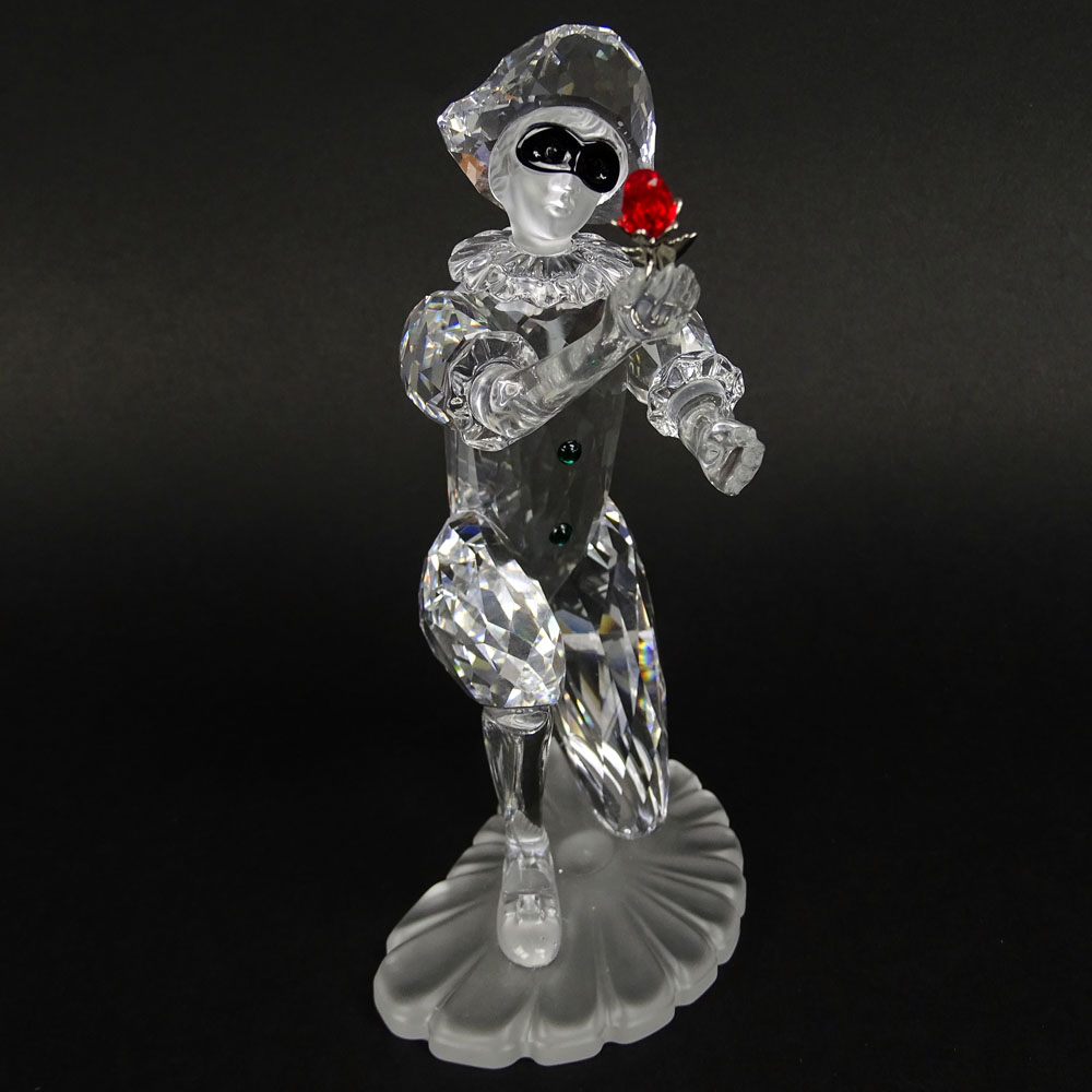 Swarovski Crystal Harlequin "Masquerade" Clown and crystal plaque. Very Good Condition. Measures - Image 7 of 10