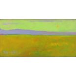 Wolf Kahn, American/German (b. 1927) Oil on Canvas Board. "Landscape" Signed Lower Left Kahn, NY (