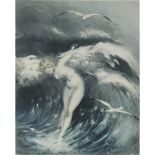 Louis Icart, French (1888-1950) Etching "Venus In The Waves" Signed in pencil, embossed blindstamp