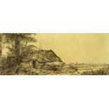 after: Rembrandt van Rijn, Dutch (1606-1669) 19/20th C Etching "Cottage With Haybarn. Unsigned.