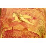 after: Marc Chagall, French/Russian (1887-1985) Laminate print on panel. Unsigned. Small losses to 2