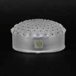 Lalique Crystal Cactus Covered Powder Box. Signed. Good condition. Measures 2-1/2" H x 4" dia.