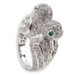 Cartier style approx. 3.10 Carat Pave Set Round Brilliant Cut Diamond and 18 Karat White Gold Two