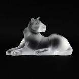 Lalique Crystal "Simba" Lioness Figure. Etched signature. Good condition with no chips, cracks or