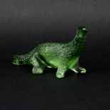 Lalique Frosted Crystal Salamander Figurine. Signed. Good condition. Measures 2-3/4" H x 6-1/4"