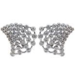 Approx. 8.0 Carat Round Brilliant Cut Diamond and 14 Karat White Gold Earrings. Diamonds F-G