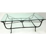 After: Diego Giacometti (1902-1985) Bronze Glass Top Coffee Table. Unsigned. Good Condition. Base