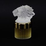 Lalique 3.3 fl. oz. Pour Homme Eau de Parfum Crystal Lion Head Bottle. Signed. Measures 5" H.