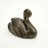20th Century Russian Moscow 84 Silver Figural Swan. Stamped Faberge, 84 Kokoshnik, Double Eagle
