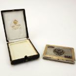 Early 20th Century Russian Silver and 56 Gold Box with Rose Cut Diamond and Gem Stone Accents and