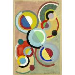 Sonia Delaunay-Terk, Ukrainian (1885-1979) Pencil and gouache on paper "Composition". Signed lower