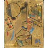 German Cueto, Mexican (1893-1975) Mixed media on cardboard "Mascara Torero" Signed Lower Right. Good