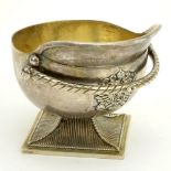 Early 20th Century Russian 84 Silver Russian Helmet Form Footed Compote. Stamped Faberge (??),