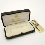 Early 20th Century Russian 56 Gold Cigarette Lighter with Small Rose Cut Diamond Accents in fitted