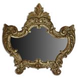 Italian Mid 20th Century Painted Carved Wood Mirror. Unsigned. Light wear. Measures 20-1/2" H x 20-