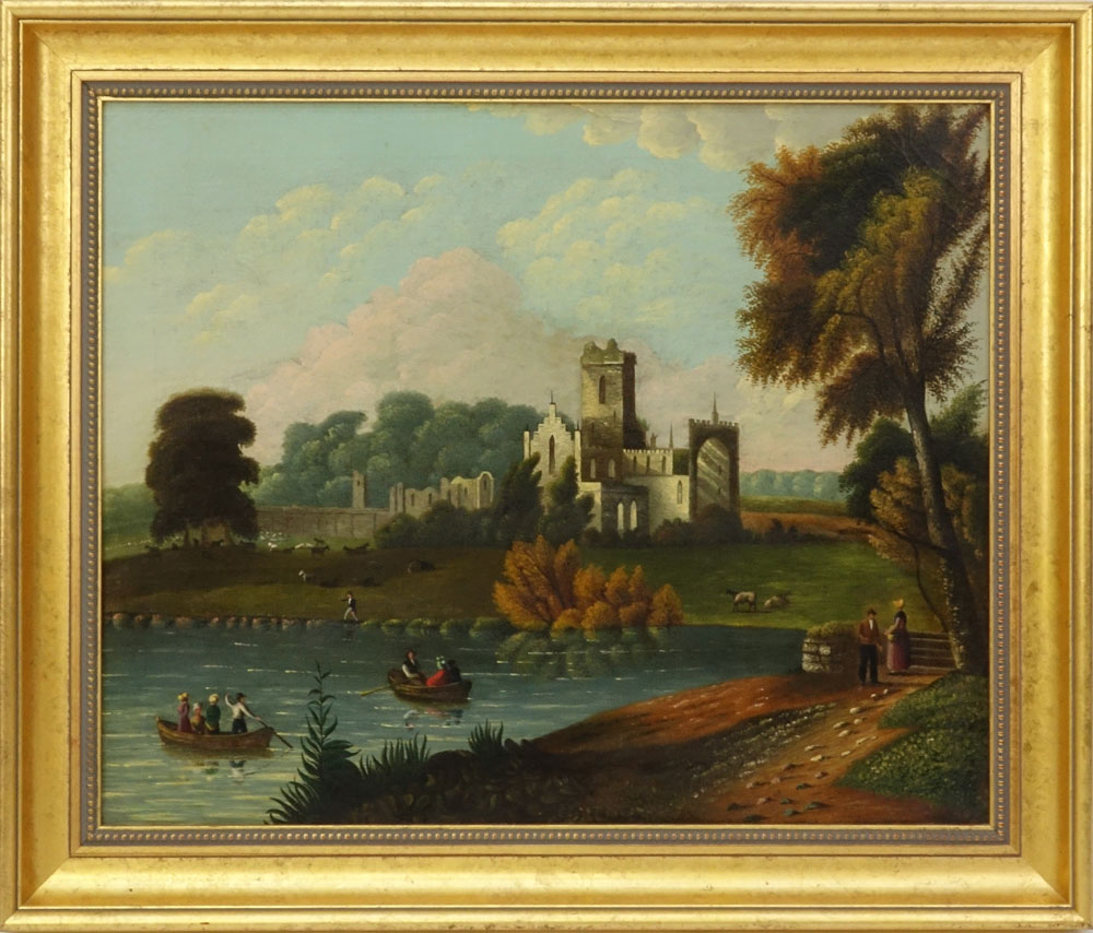 Attributed to: Thomas Chambers, American (1808-1866) Oil on canvas "Hudson River". Unsigned. Good - Image 4 of 8