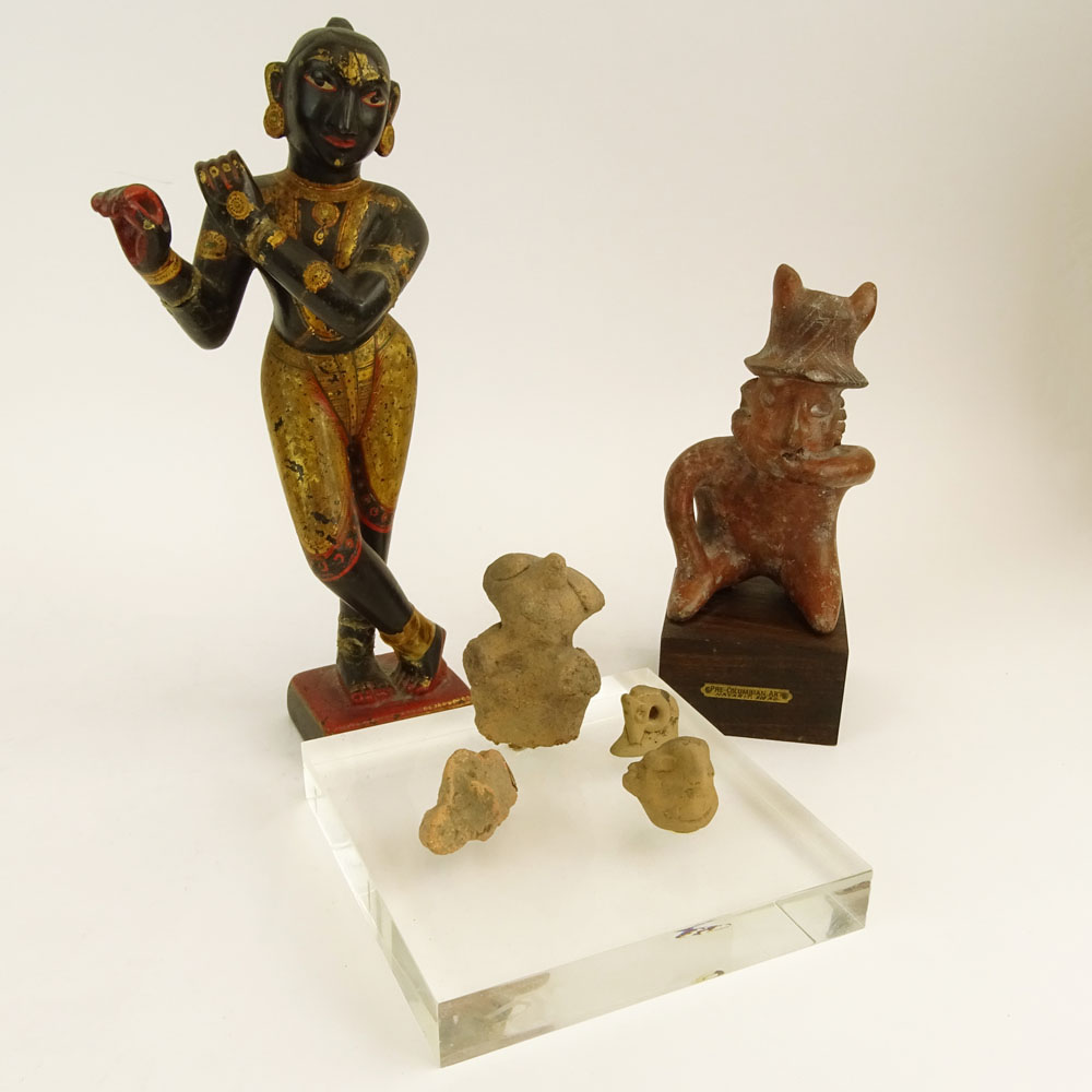 Miscellaneous Figural Lot. Includes a Tibetan stone figure, unsigned, multiple repairs "as is" - Image 2 of 14