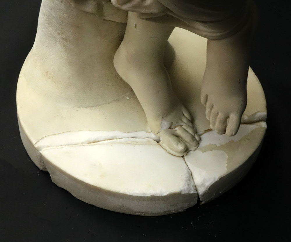 After: Antonio Canova, Italian (1757-1822) Carved Marble Figure "Dancer With Finger On Chin" - Image 9 of 10