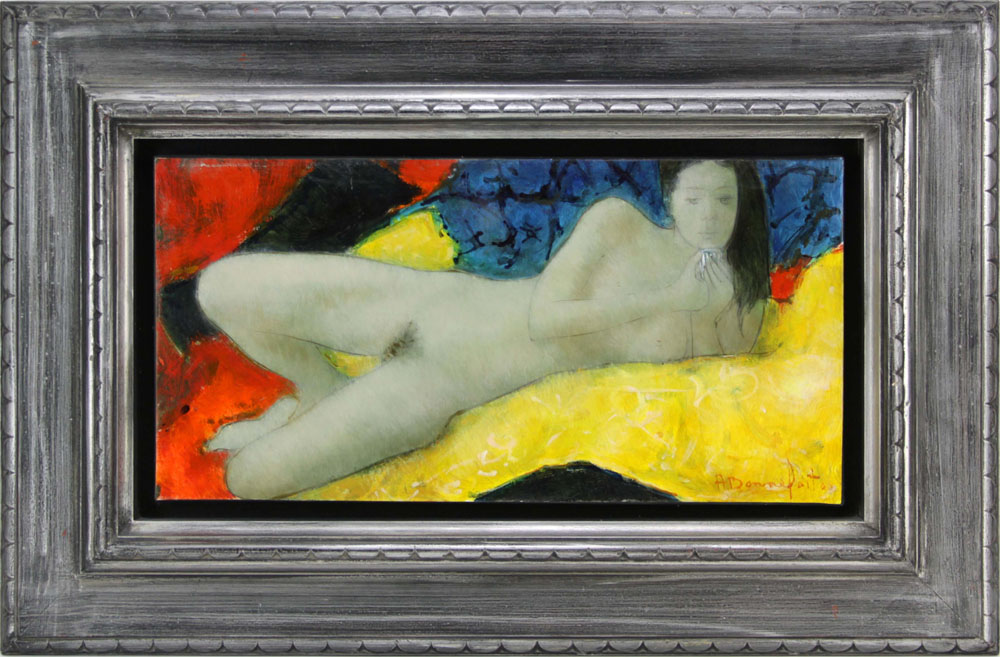 Alain Bonnefoit, French (born 1937) Oil on Canvas, "Tranquilite". Signed lower right. Very good - Image 4 of 8