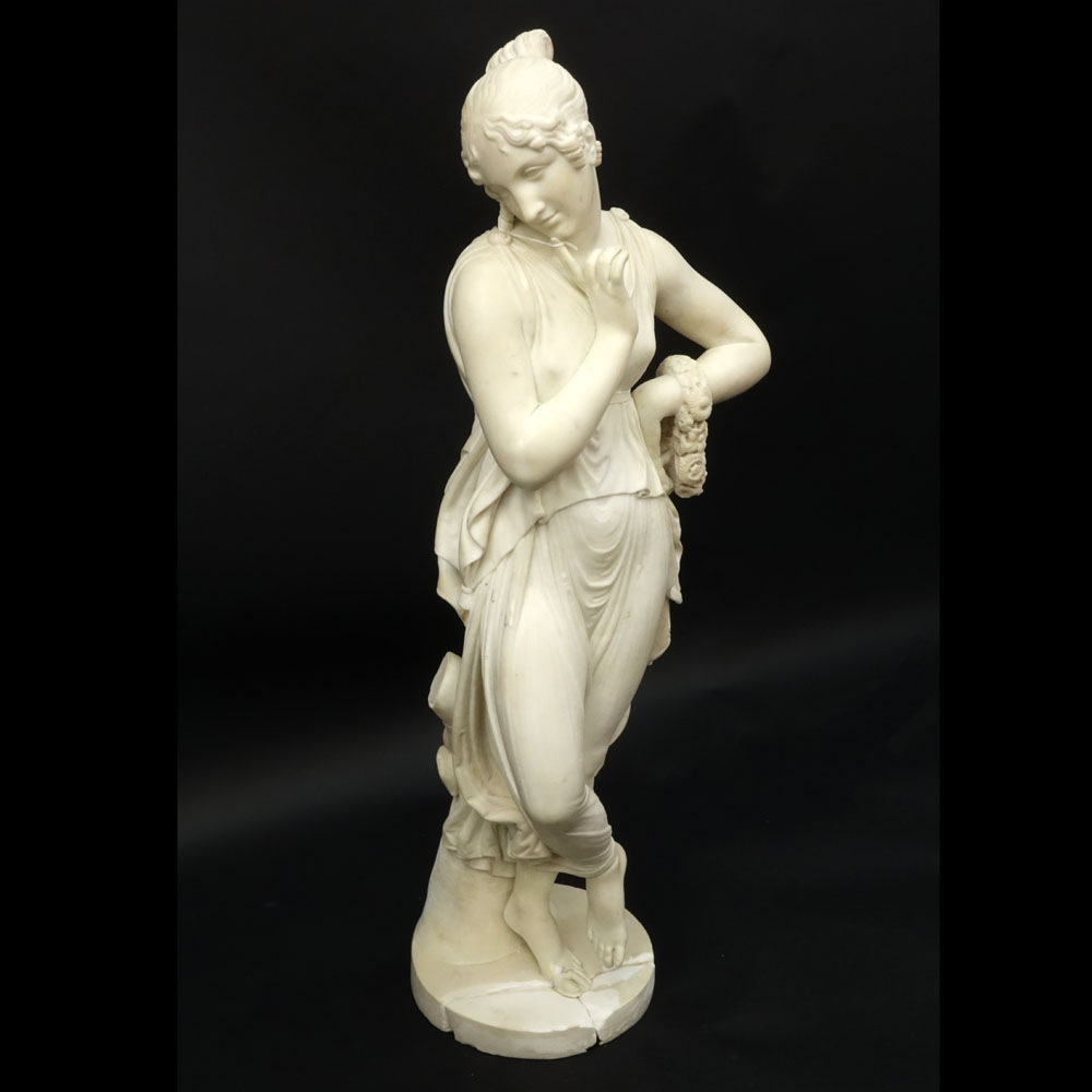 After: Antonio Canova, Italian (1757-1822) Carved Marble Figure "Dancer With Finger On Chin" - Image 2 of 10