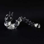 Circa 1970 Steuben Glass Ornamental Caterpillar Figurine Designed by Peter Yenawine. Signed. Good