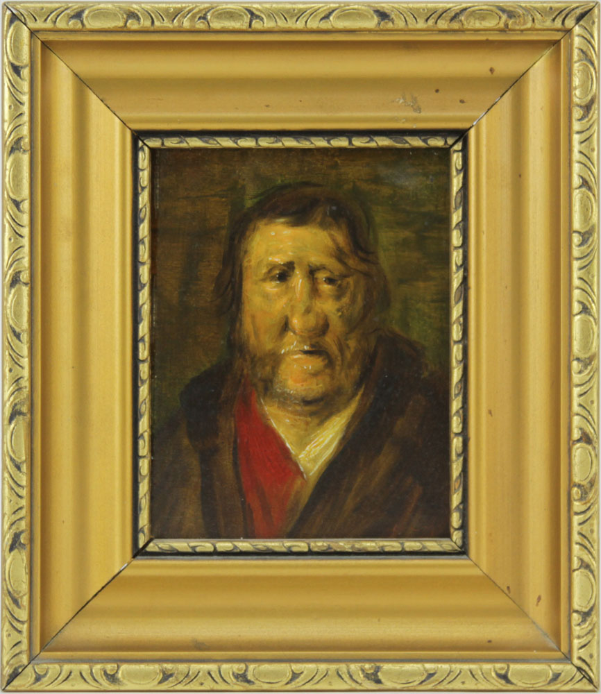 20th Century Hungarian School Oil on Board, Portrait of a Elderly Man, Signed Lower Right. Signature - Image 4 of 8