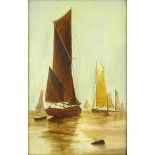 Antique Dutch School Oil on Canvas "Sailboats" Signed lower right H. Van Couver. Good condition.