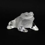 Lalique France Crystal Bull Frog Paperweight. Signed. Good condition. Measures 3-1/4" H x 4-1/4"