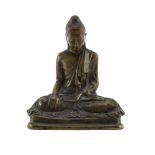 19/20th Century Bronze Buddha Sculpture. Unsigned. Rubbing, Wear or else Good Condition or Better.