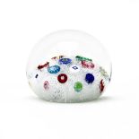 Baccarat Crystal Scattered Millefiori Paperweight. Signed and dated 1972. Good condition. Measures