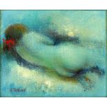 Decorative 20th Century Oil on Canvas "Reclining Nude" Signed A. Tarlier Lower Left. Good condition.