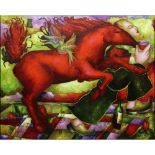 Ernesto, Portuguese/French (20th-21st century) Circa 2000 Oil on Canvas, "Le Cheval D'Orguiel".