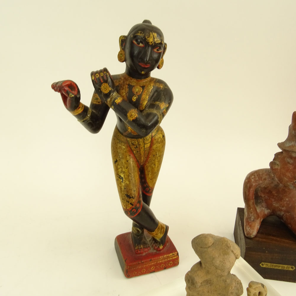 Miscellaneous Figural Lot. Includes a Tibetan stone figure, unsigned, multiple repairs "as is" - Image 8 of 14