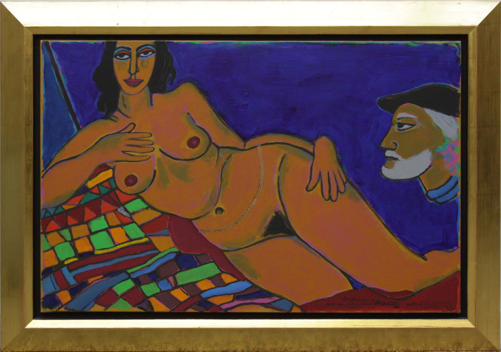 Corneille, Dutch (1922-2010) Circa 1990 Acrylic on Canvas, "Merien". Signed, dated and inscribed. - Image 4 of 8