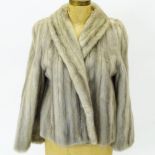 Vintage Silver Mink Jacket. Lined. No Label. Good vintage condition. Measures 27" Length.