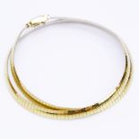 Vintage Italian 14 Karat Yellow and White Gold Reversible Omega Necklace. Signed. Good vintage