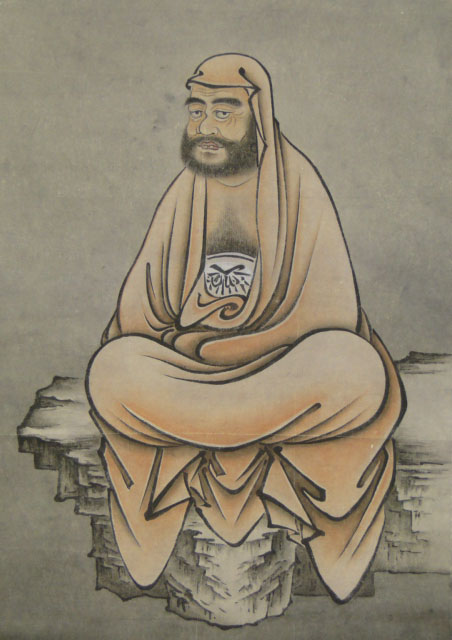 Early 20th Century Japanese Watercolor on Paper Set in Fabric Mounting as a Scroll. Depicts Seated - Image 3 of 4