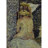 20th Century Oil on Cardboard, Nude. Signed Seurat lower right. Good condition. Measures 22" H,