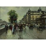 Antoine Blanchard, French (1910-1988) Oil on Canvas, Paris Street Scene. Signed lower right,