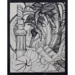 attributed to: Emiliano di Cavalcanti, Brazilian (1897-1976) Ink on Paper, Still Life. Signed