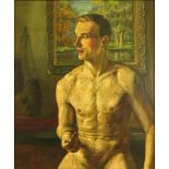 Attributed to: Konstantin Andreevich Somov (RUSSIAN, 1869-1939) Oil on Canvas, The Boxer. Signed